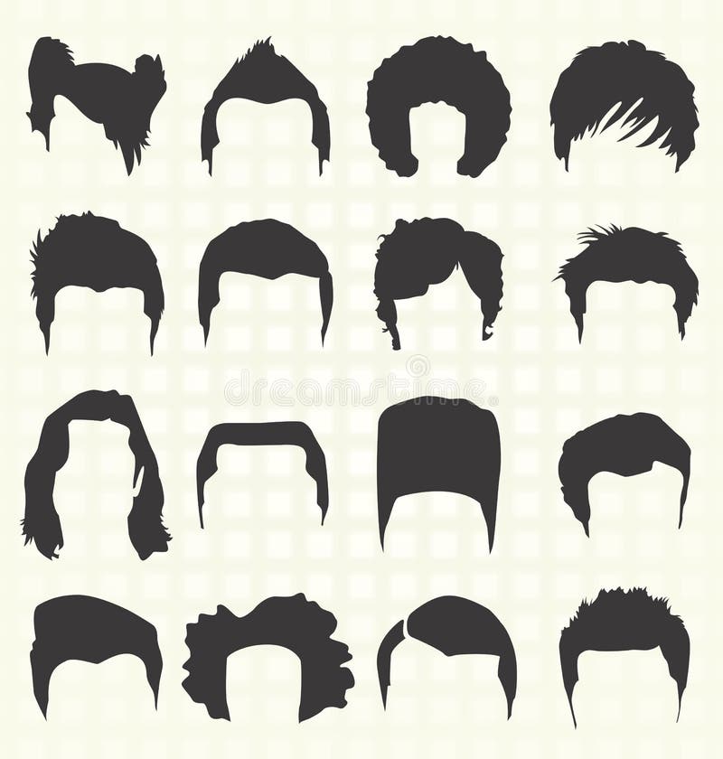 Vector Set: Hair Style Silhouettes Stock Vector - Illustration of male,  fashion: 31490190