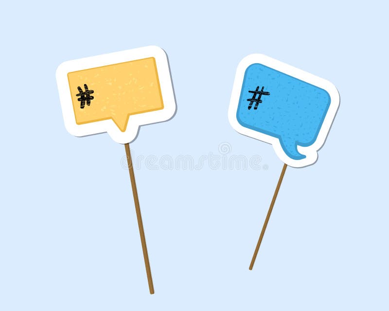 Set of Hashtag Signs. Vector Illustration. Stock Vector Illustration