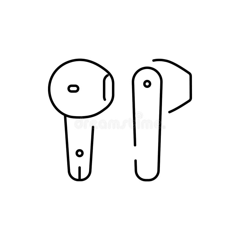 Vector Set of Headphone and Earpiece. Bluetooth Headphones for Music