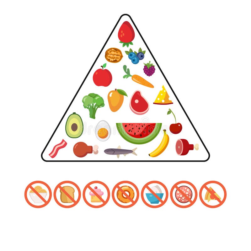 Vector set of healthy food pyramid vector illustration Vector set of healthy food pyramid vector illustration