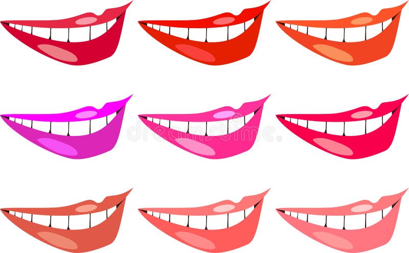 Vector Set Of Images Of Women S Lips Stock Vector - Illustration of