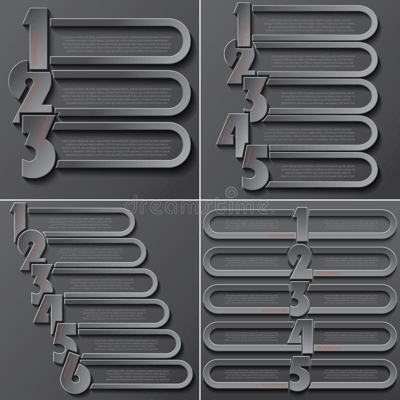 Download Vector Set Of Infographics Design With Numbers Stock ...
