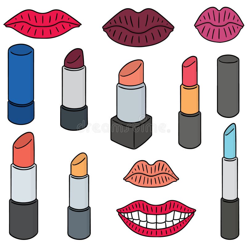 Vector of lipstick cartoon stock vector. Illustration of drawing