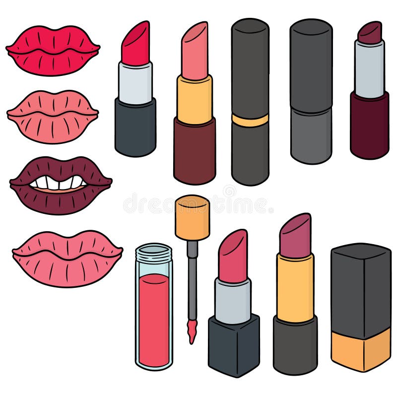 Vector set of lipsticks stock vector. Illustration of clip 117487501