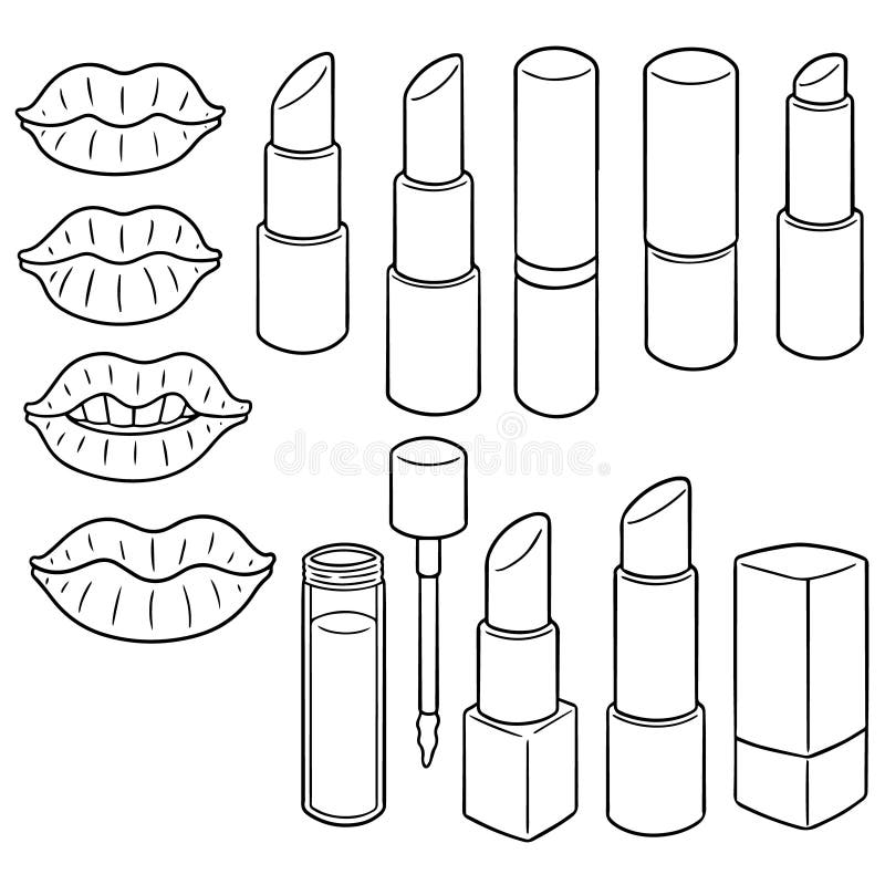Vector set of lipsticks stock vector. Illustration of lifestyle 118255771