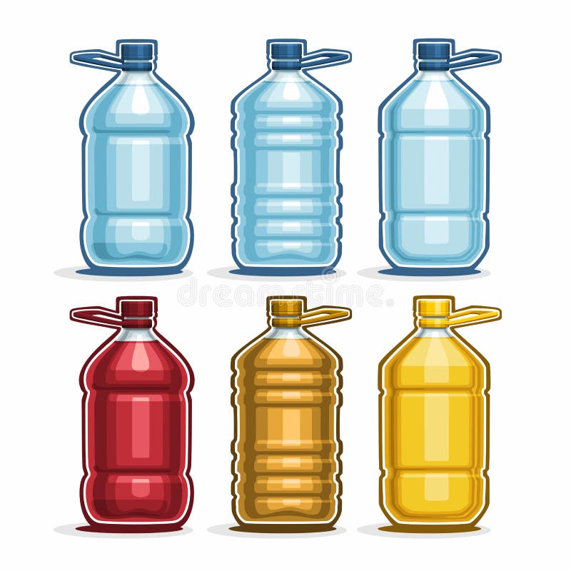 Vector Set logo big Plastic Bottles with handle