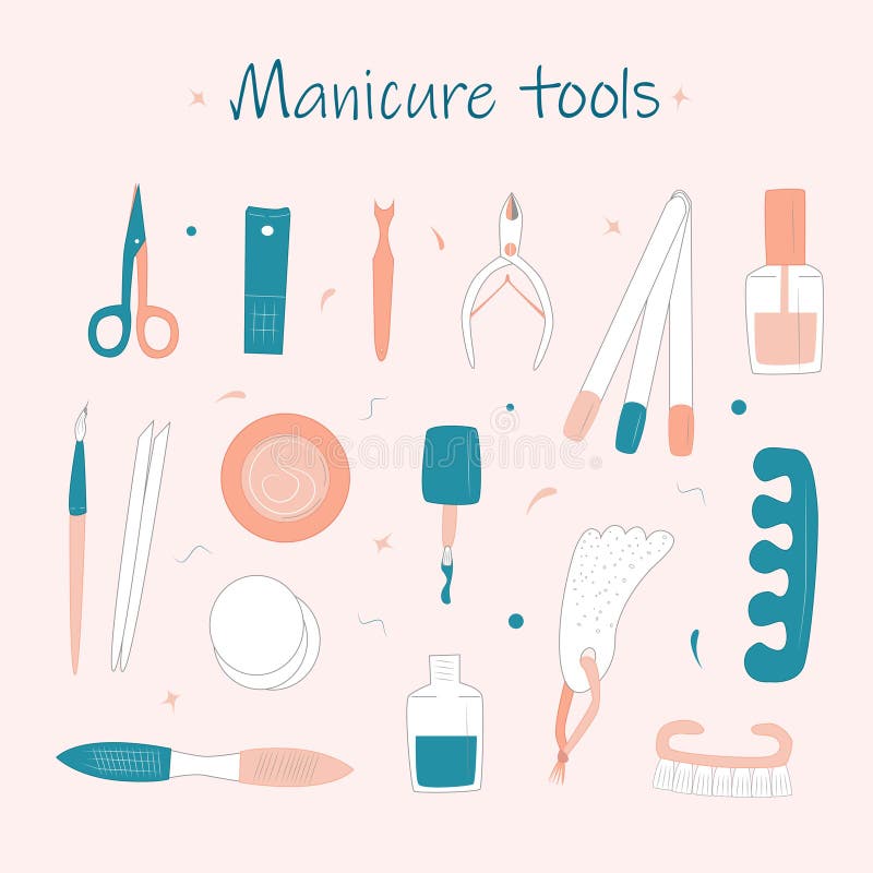 Manicure Tools Vector Seamless Pattern Stock Vector - Illustration of ...