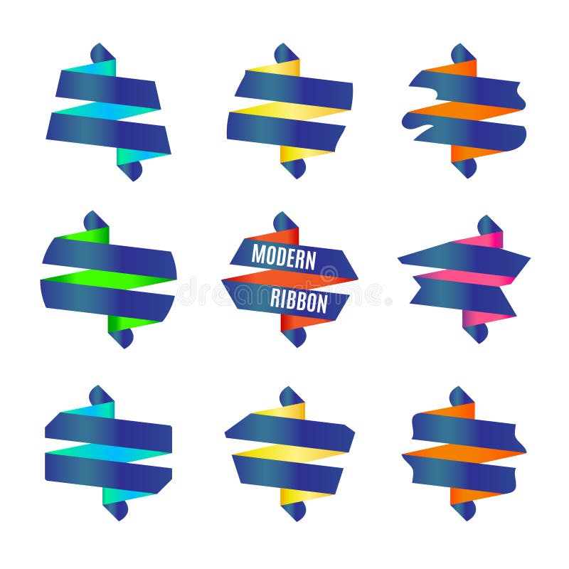 Vector : Set of Modern abstract ribbons badge stock illustration Vector : Set of Modern abstract ribbons badge stock illustration
