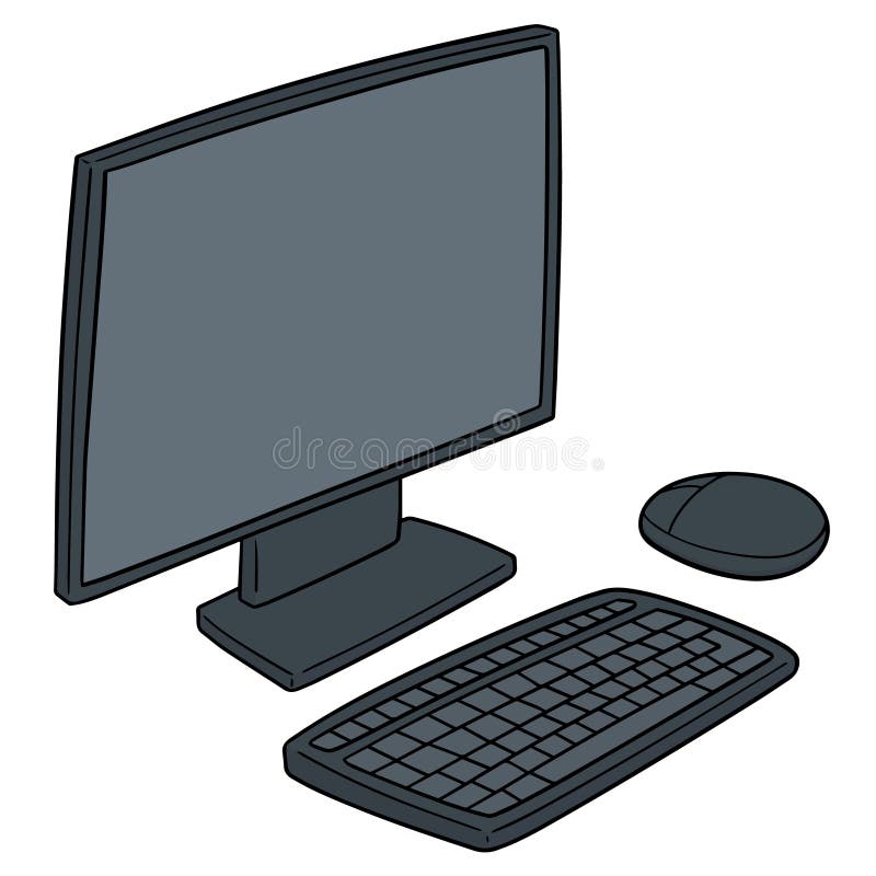 Vector Set of Monitor, Keyboard and Mouse Stock Vector - Illustration of  object, idea: 120398282
