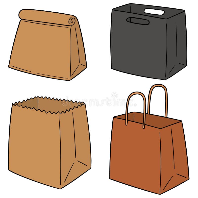 Vector set of paper bag stock vector. Illustration of ecological