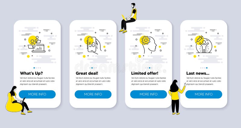 Vector Set of People icons related to 5g internet, Teamwork and Engineering. Vector vector illustration