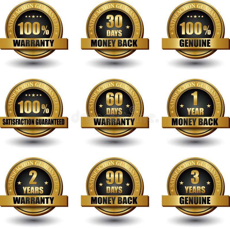 Golden 100 percent original label Royalty Free Vector Image