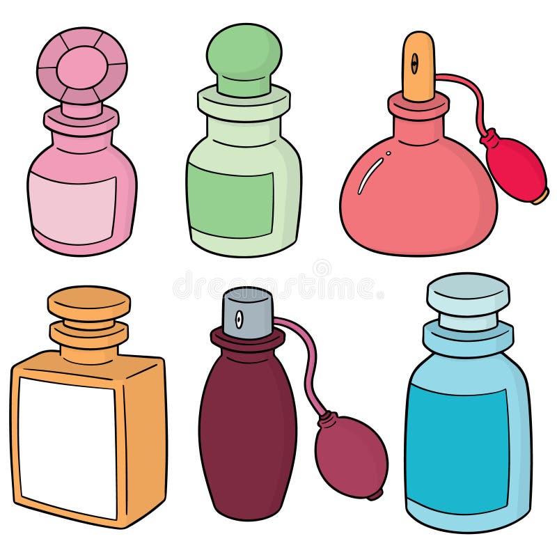 Vector Set of Perfume Bottle Stock Vector - Illustration of liquid ...