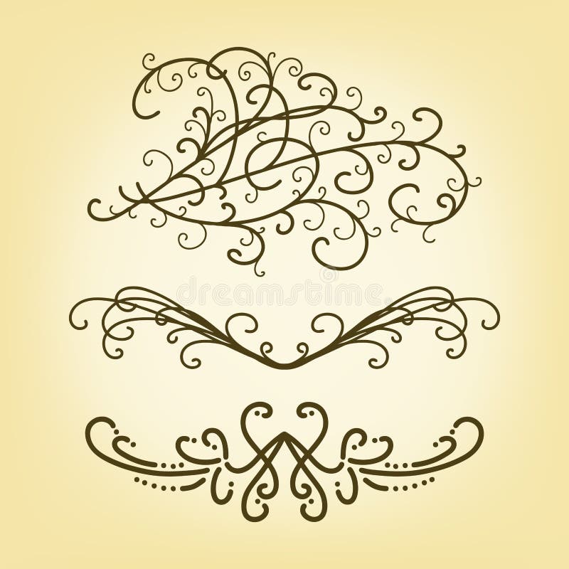 Download Vector Set Of Pretty Border Or Underline Design Elements Or Paragraph Text Dividers Stock Vector ...