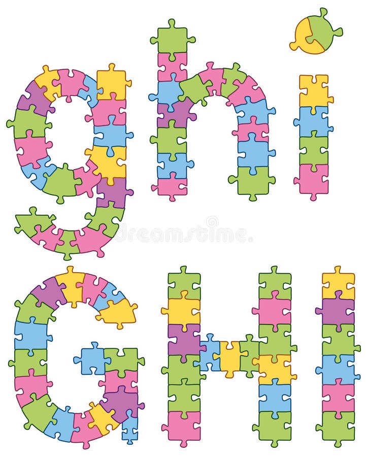 puzzle jigsaw alphabet letters royalty free stock