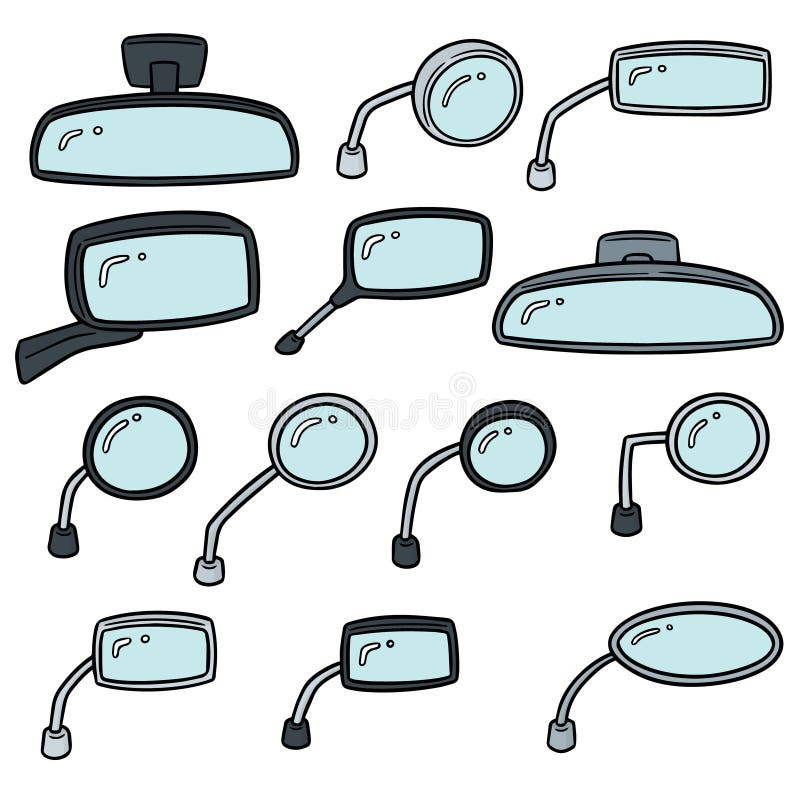 Vector Set of Rear View Mirrors Stock Vector Illustration of bike
