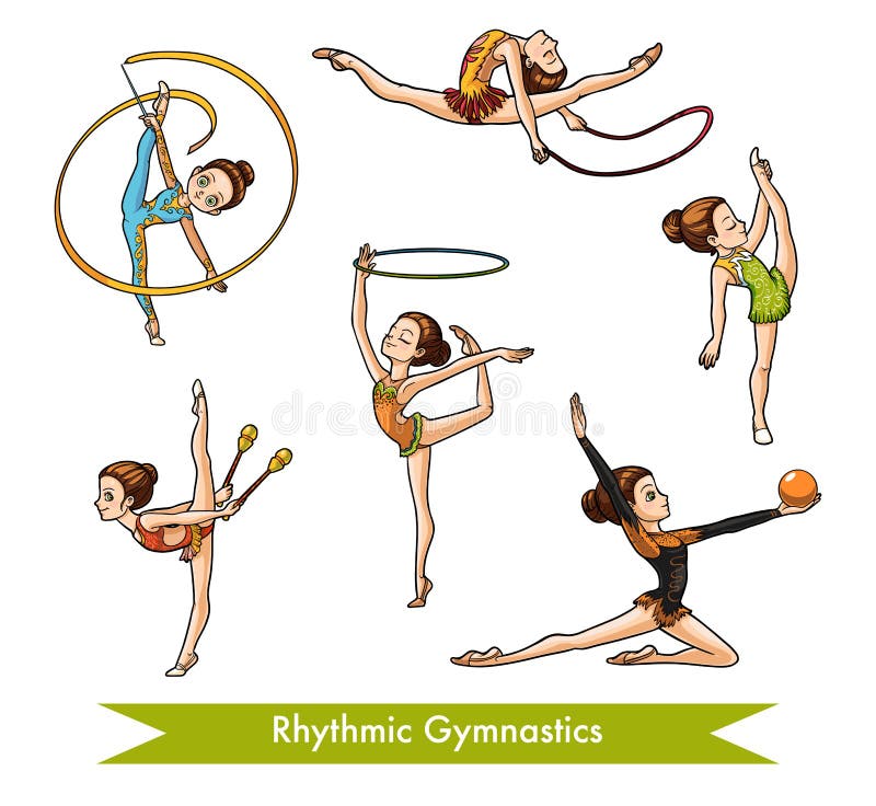 Set Rhythmic Gymnastics Stock Illustrations 430 Set Rhythmic