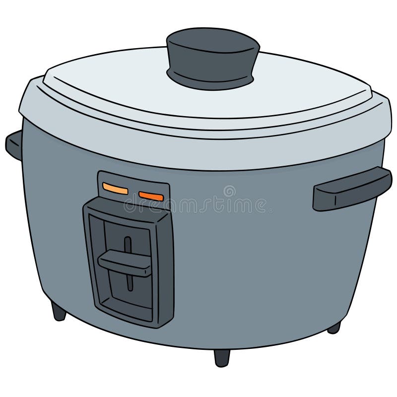 Premium Vector  Blue and yellow cute rice cooker illustration