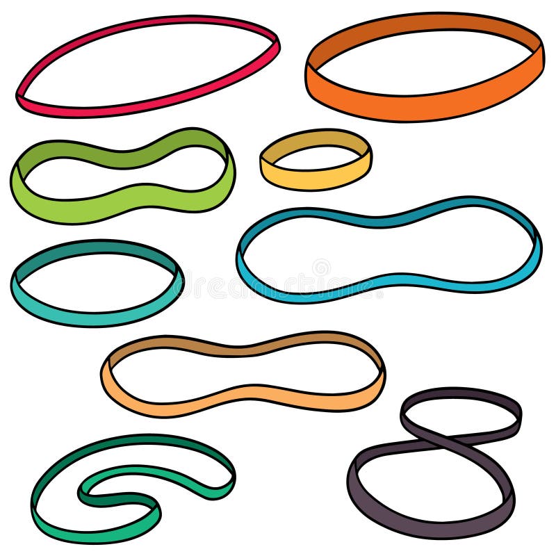 Vector set of rubber bands. 