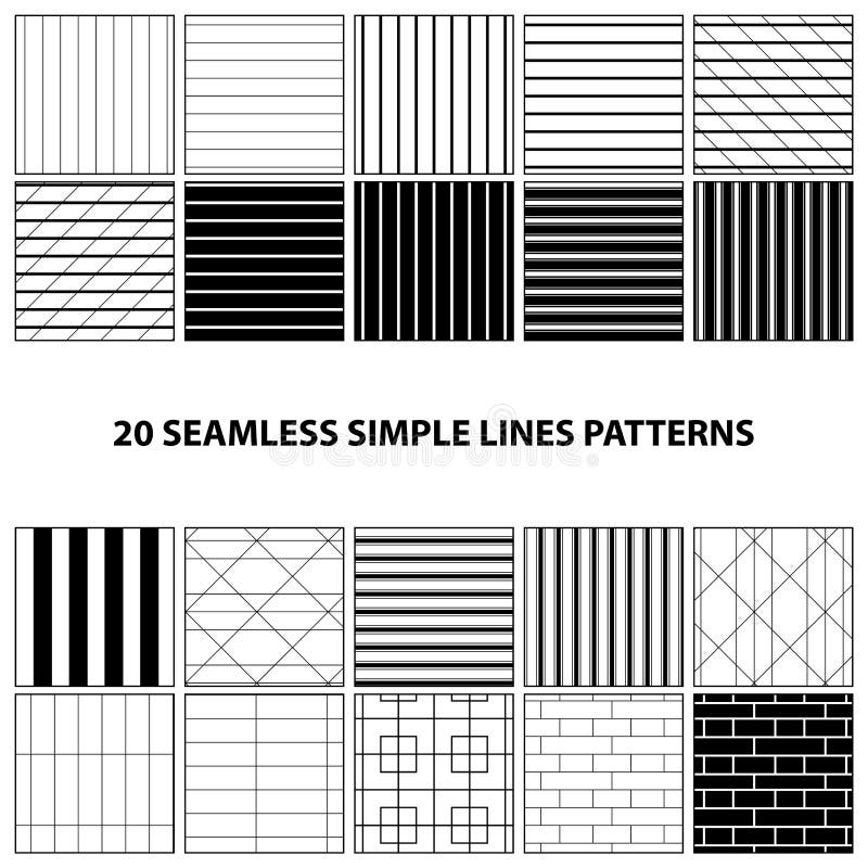 Vector Set Of Seamless Lines Patterns Stock Vector - Illustration of