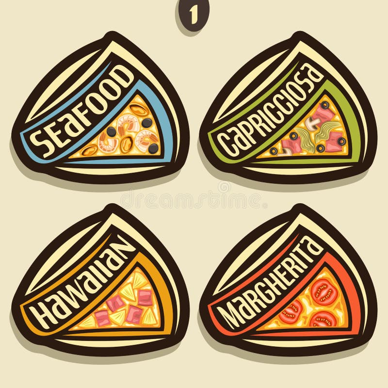 Vector set signs for italian Pizza