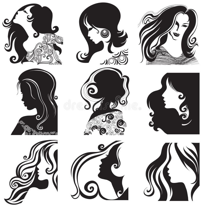 Vector set of silhouette - beautiful woman