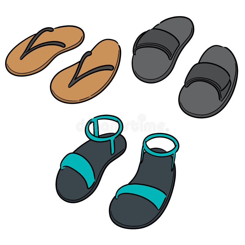 Vector set of slippers stock vector. Illustration of sandals - 188314770