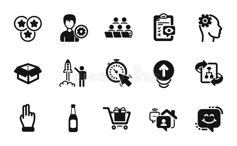Vector set of Smile chat, Teamwork and Work home icons simple set. Vector vector illustration