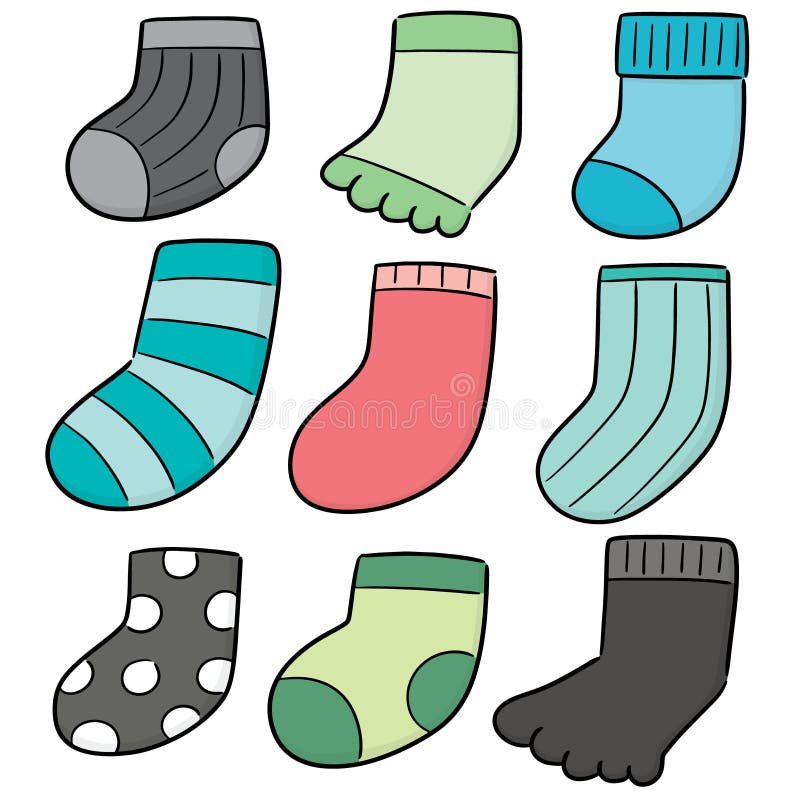 Vector set of socks stock vector. Illustration of hand - 144515952