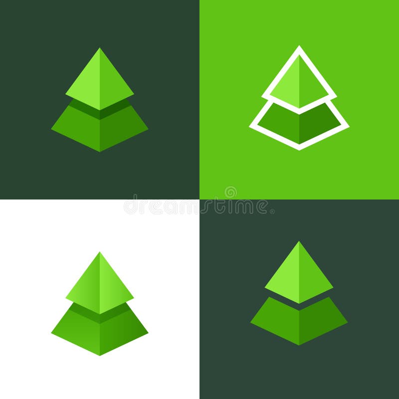 Vector set of spruce logo. Flat and gradient emblem of christmas tree. Vector logotype for parks and recreations. Logo spruce vectors