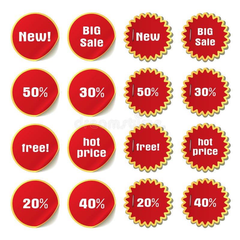 vector set of stickers and labels