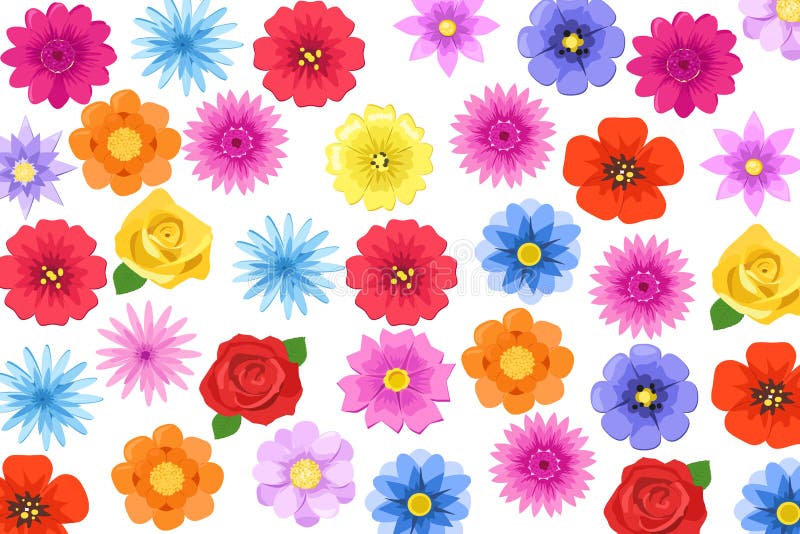 Vector set of summer flowers isolated on white background royalty free illustration Vector set of summer flowers isolated on white background royalty free illustration