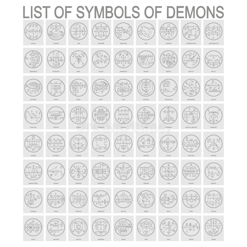 Vector set with symbols of demons