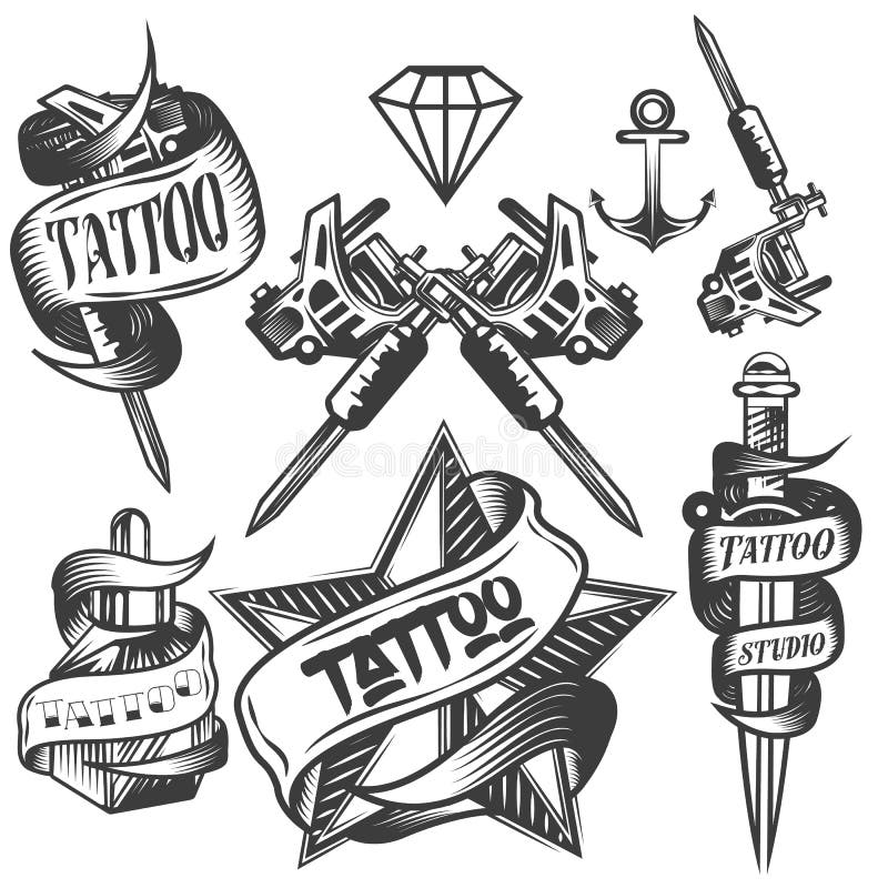 Tattoo studio Logo Design with illustration of tattoo machine vector design  24372816 Vector Art at Vecteezy