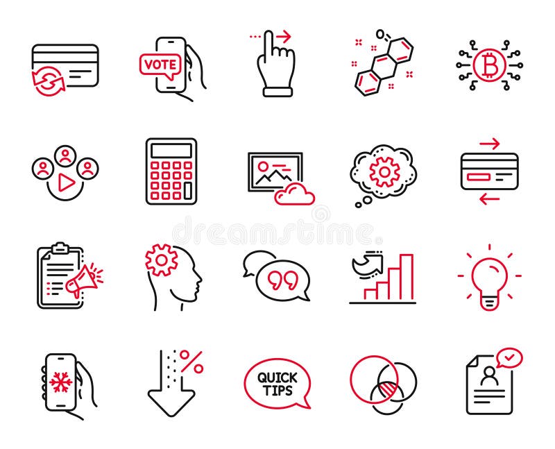 Vector Set of Technology icons related to Resume document, Engineering and Air conditioning. Vector vector illustration