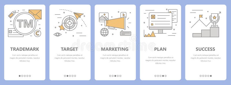 Vector set of thin line flat design advertising concept banners royalty free illustration