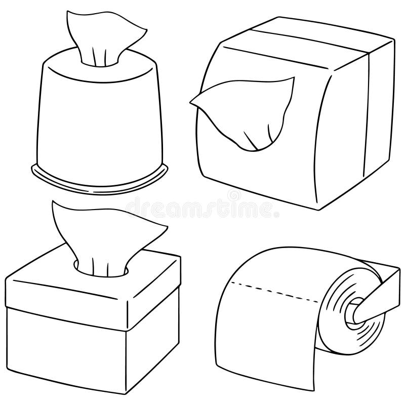 Vector set of tissue paper stock vector. Illustration of drawn 118215158
