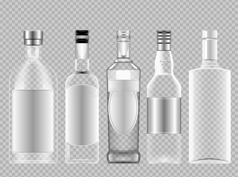 Free Vector  Realistic vodka glass bottle with glass