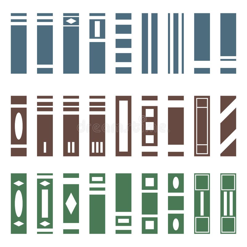 Vector Set of Various Kinds of Books. Side View. Books collection for bookshelf. Vector illustration isolated on white background royalty free illustration Vector Set of Various Kinds of Books. Side View. Books collection for bookshelf. Vector illustration isolated on white background royalty free illustration