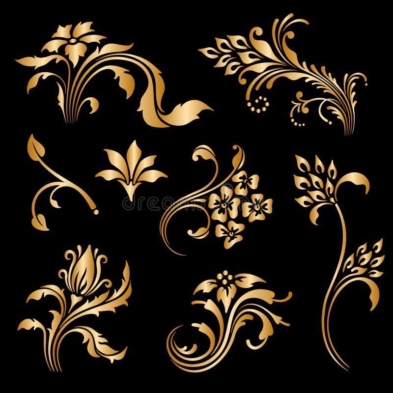 Vector set of vintage decorative elements.