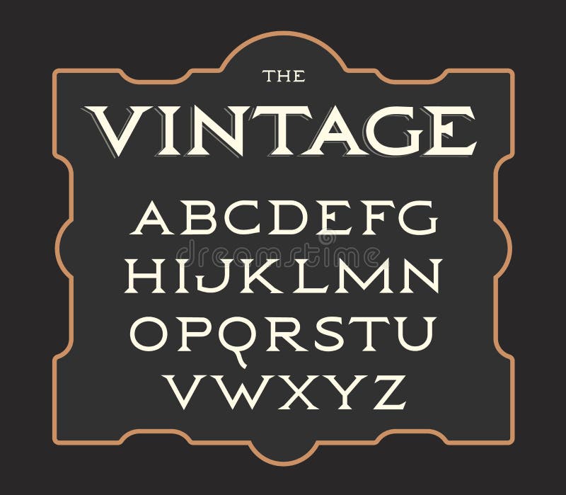 Vector Set of Vintage Letters. Retro Latin Alphabet. Elegance Old ...