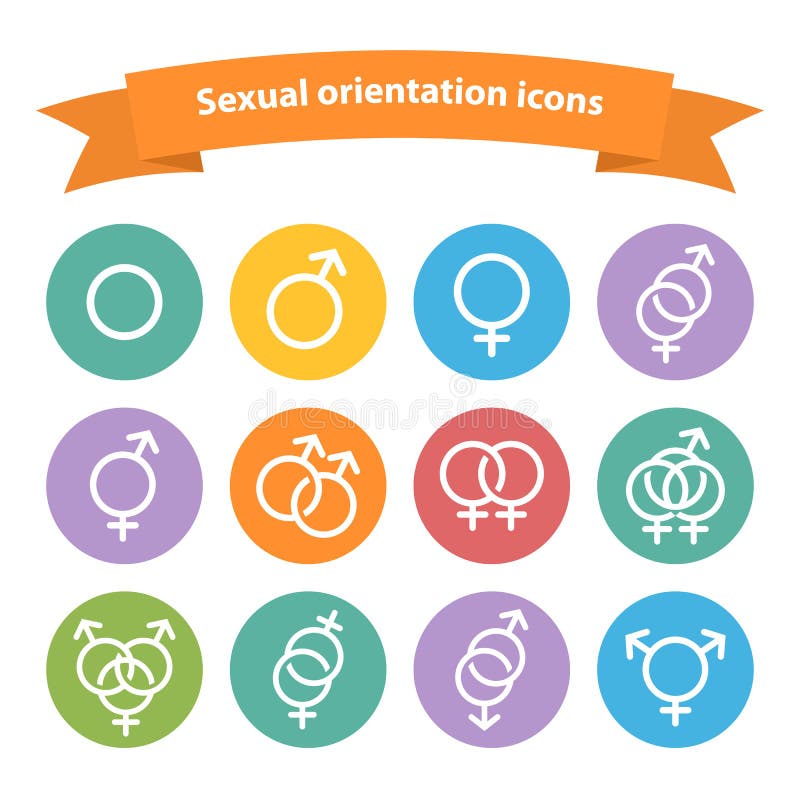 Vector Sexual Orientation White Web Icons Symbol Stock Vector Image