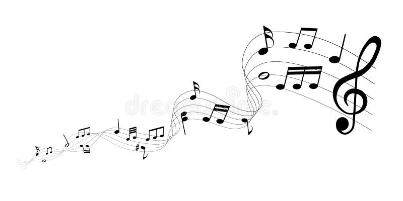 Vector Sheet Music - Musical Notes Melody on White Background Stock Vector  - Illustration of vector, silhouette: 223003160