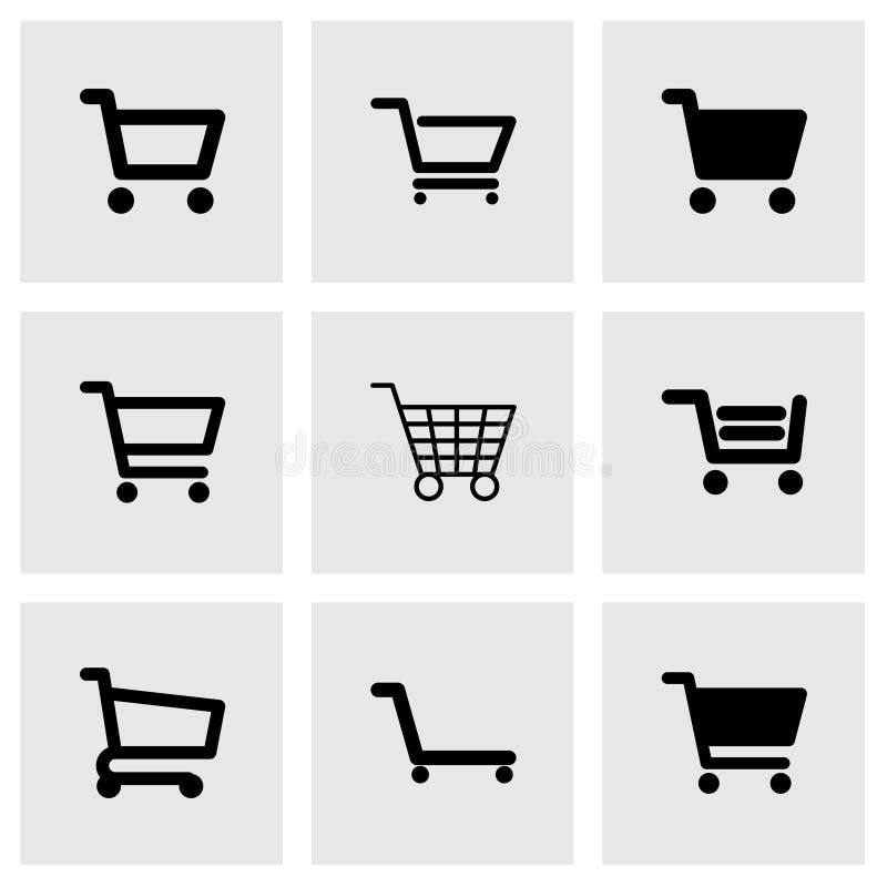 Vector shopping cart icon set stock illustration