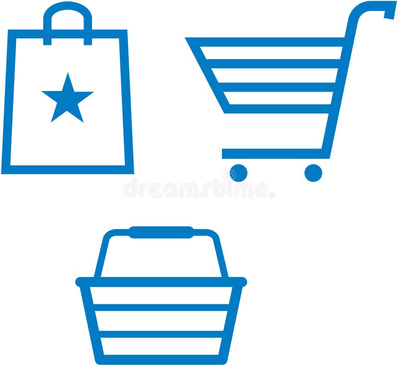 Vector shopping carts and bags illustration