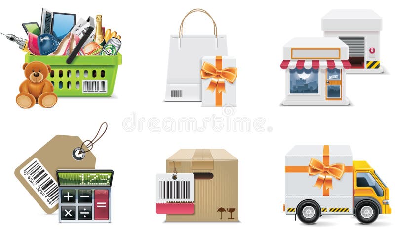 Vector shopping icon set and elements. Part 2 vector illustration Vector shopping icon set and elements. Part 2 vector illustration