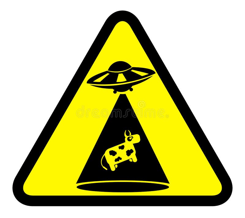 Vector sign of cow abduction royalty free illustration