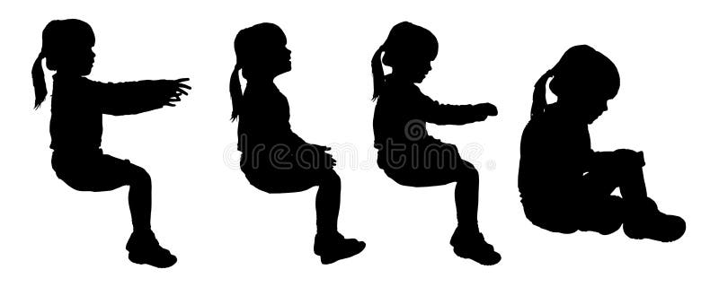 Vector Silhouette of Child. Stock Vector - Illustration of child