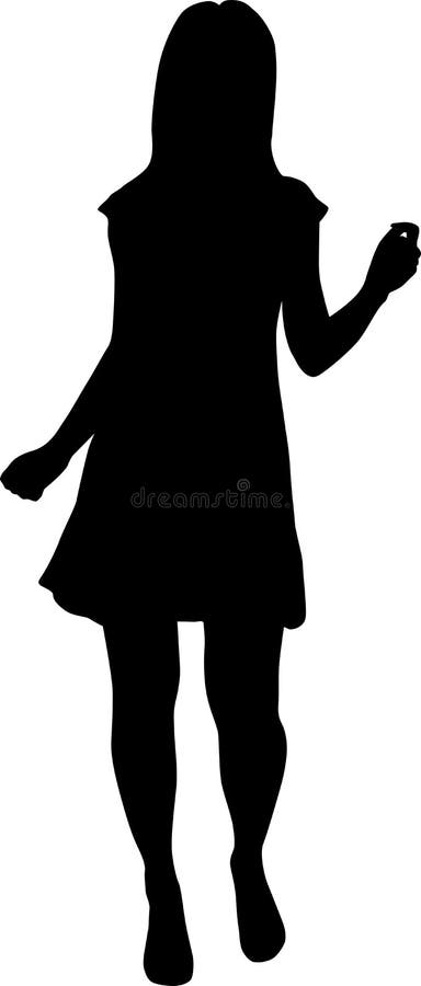 Silhouette of dancing girl stock vector. Illustration of element - 1623214