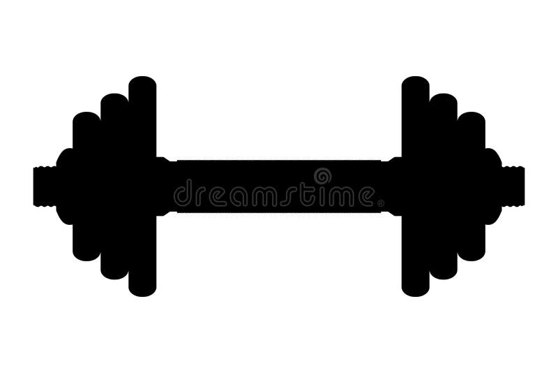 Vector silhouette of dumbbell